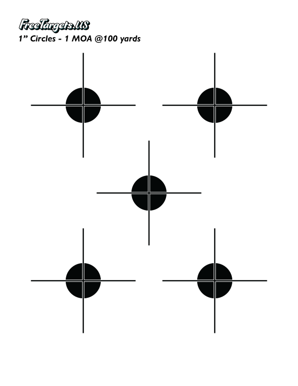 Free Printable Target 100 Yards, 1 Inch Circles, Letter • Free Targets